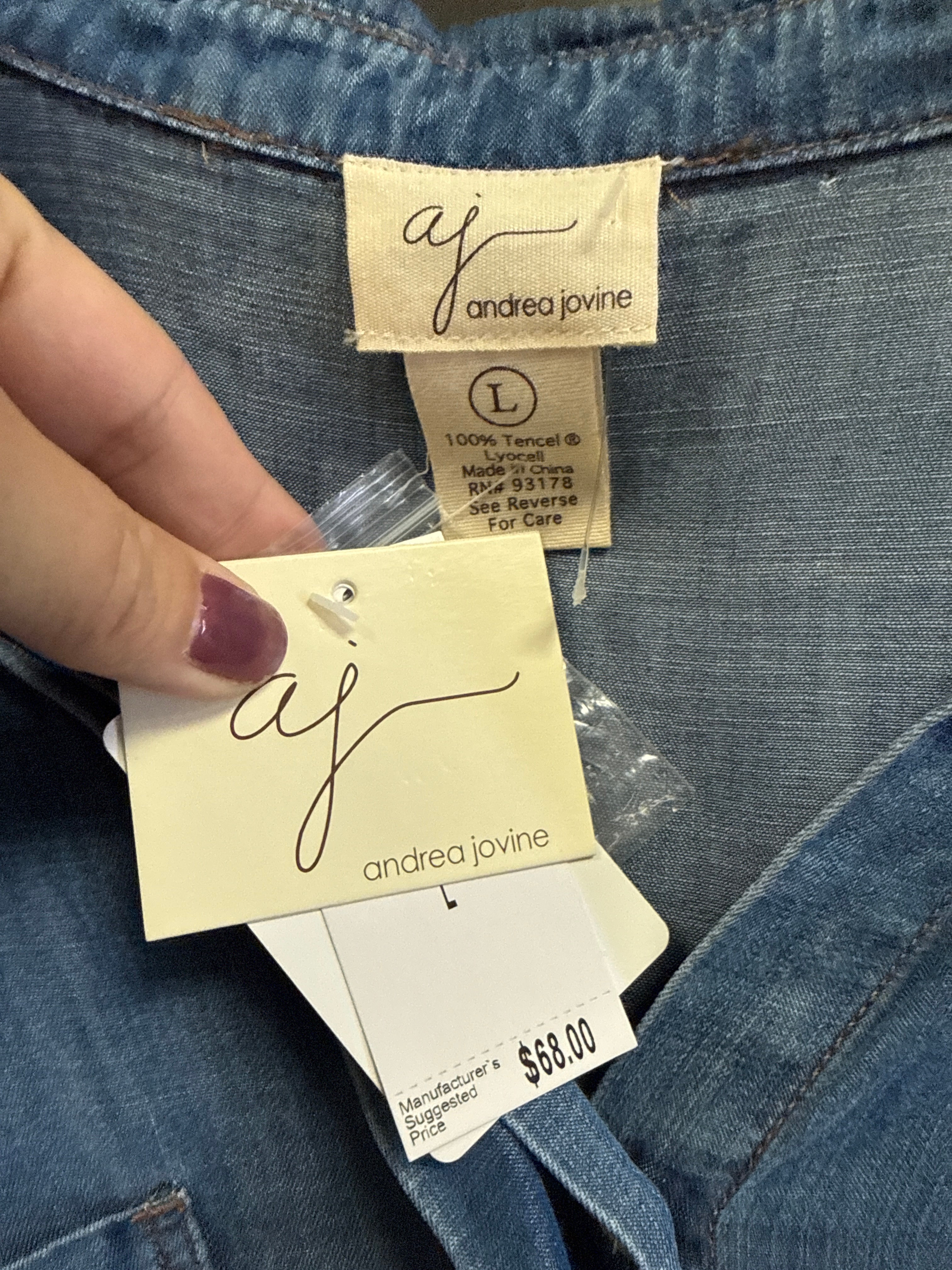 NWT AJ Split Back Chambray Shirt (org$68)