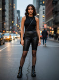 Benie LA Vegan Leather Biker Shorts