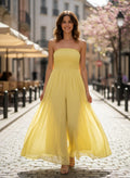 Akira Smocked Wide-Leg Jumpsuit (org$80)