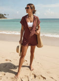Cotton Gauze Shorts Romper