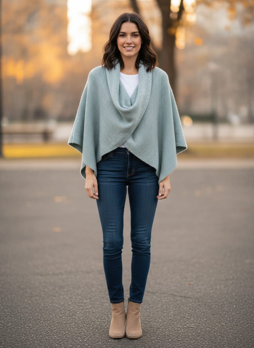 Twisted Poncho Sweater
