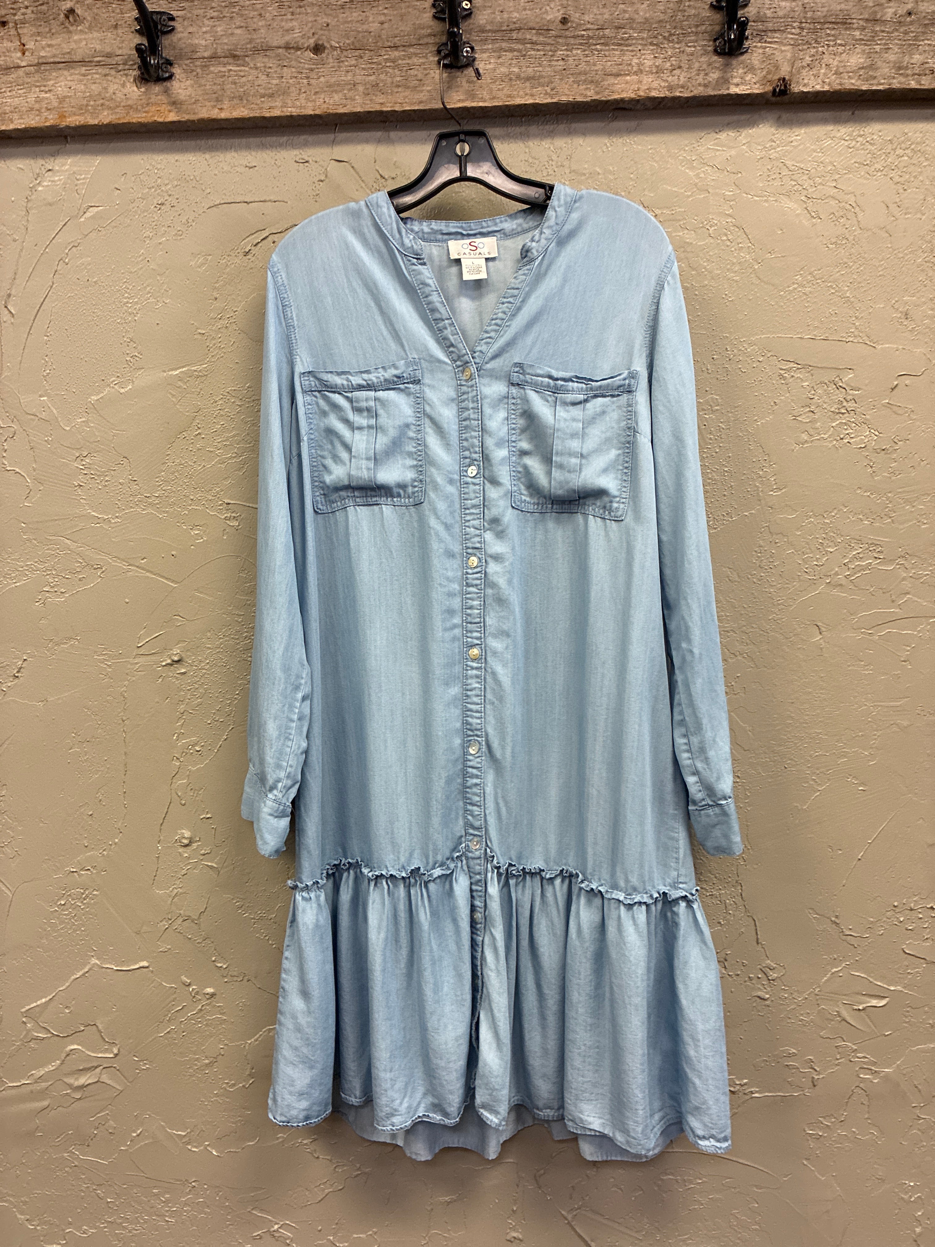 NWOT oSo Chambray Drop Waist Dress