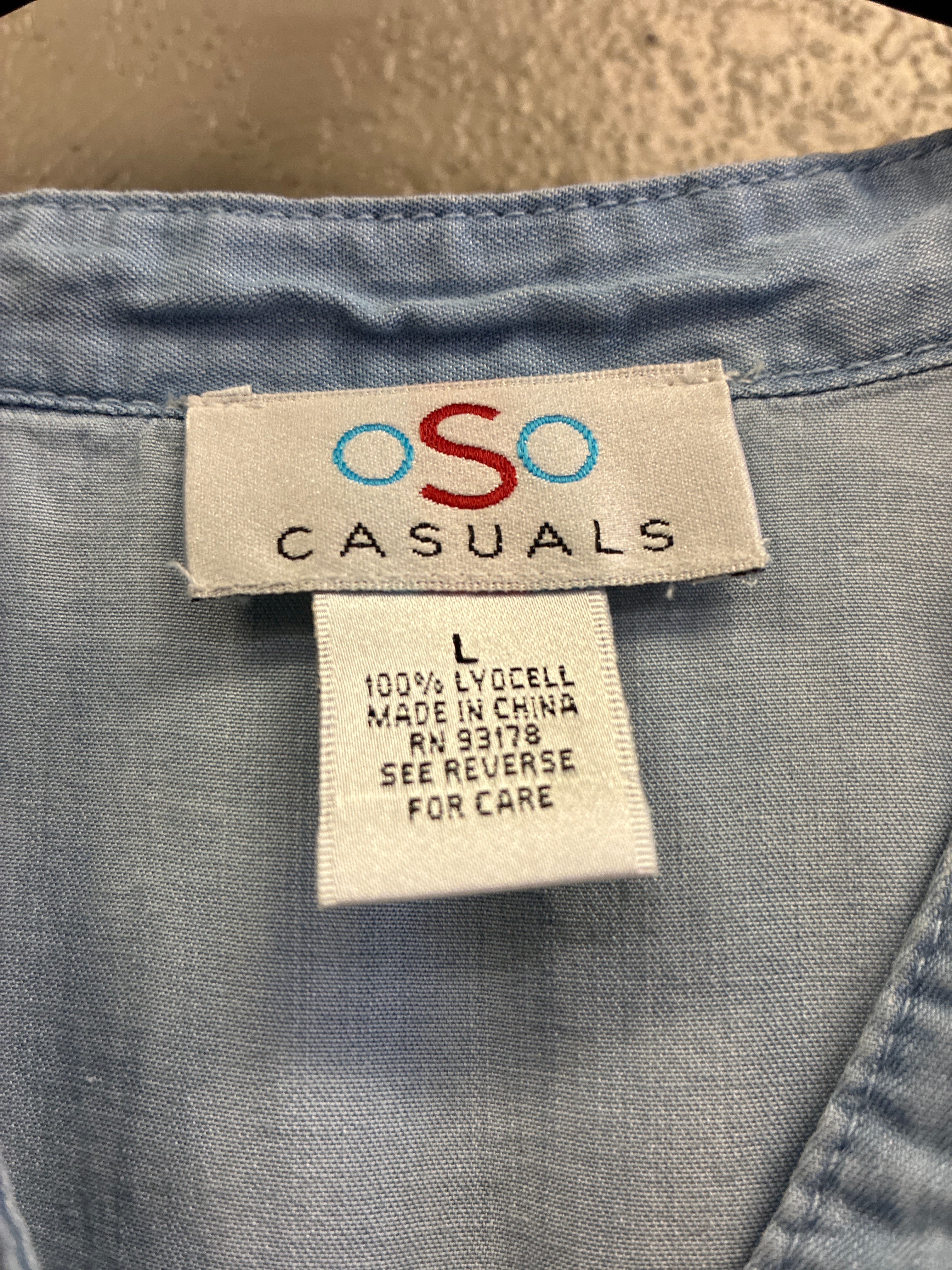 NWOT oSo Chambray Drop Waist Dress