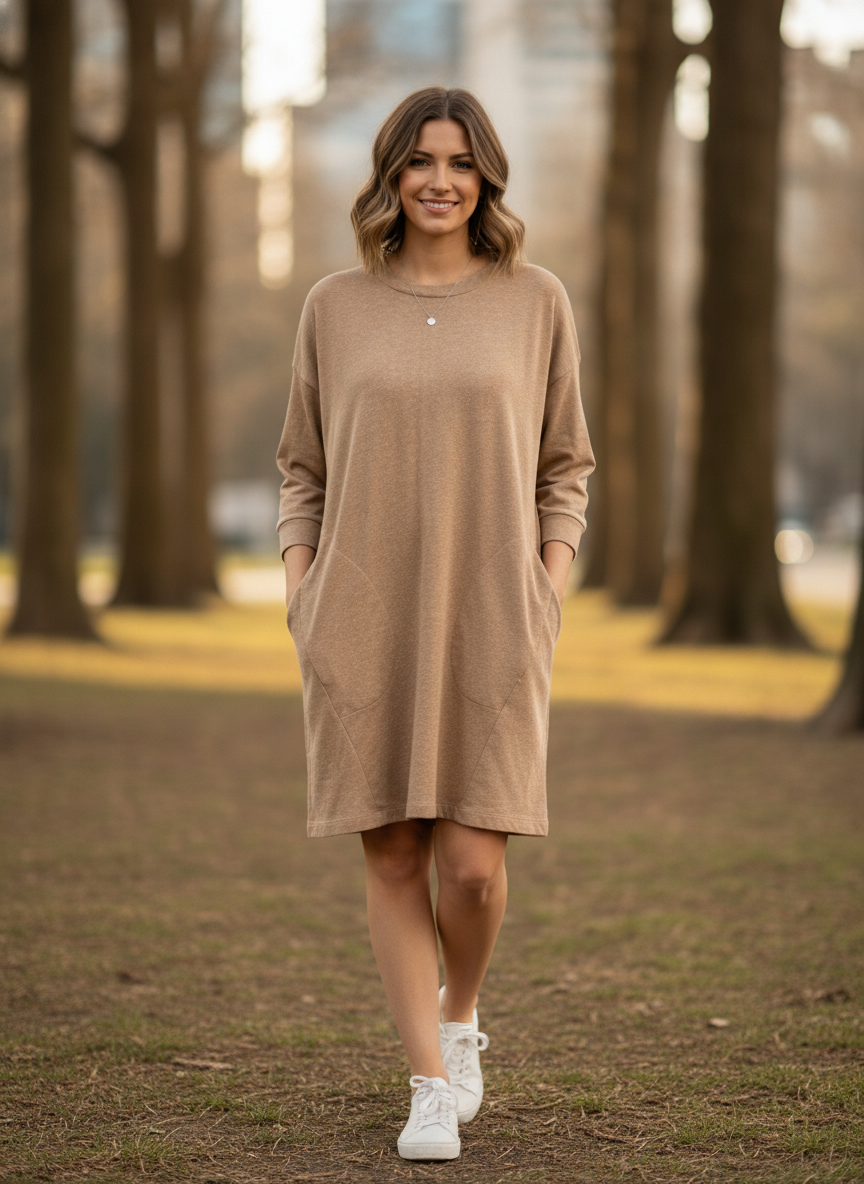 Easel Sweatshirt Dress (org$58)
