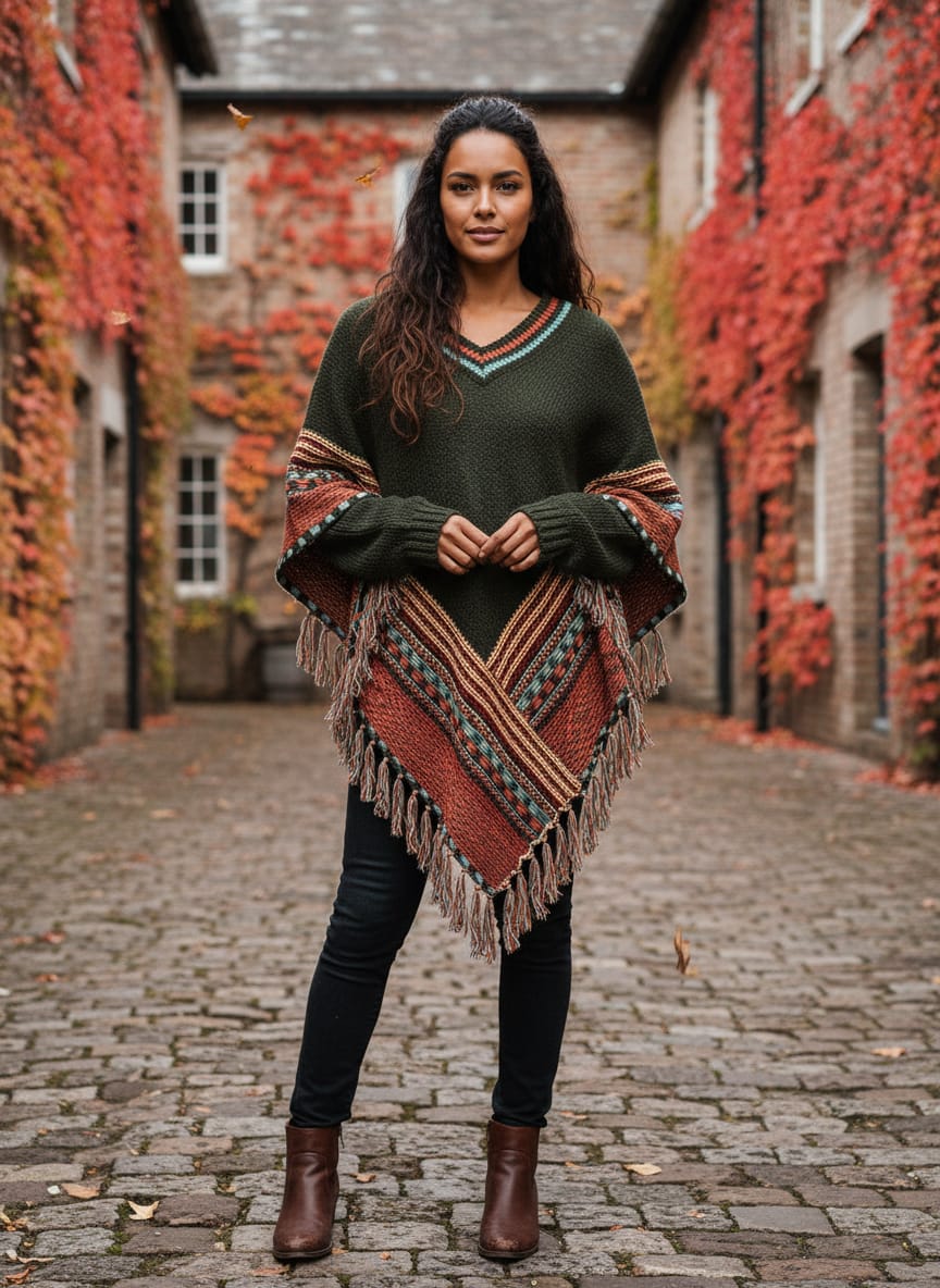 NWT Boho Sleeved Poncho