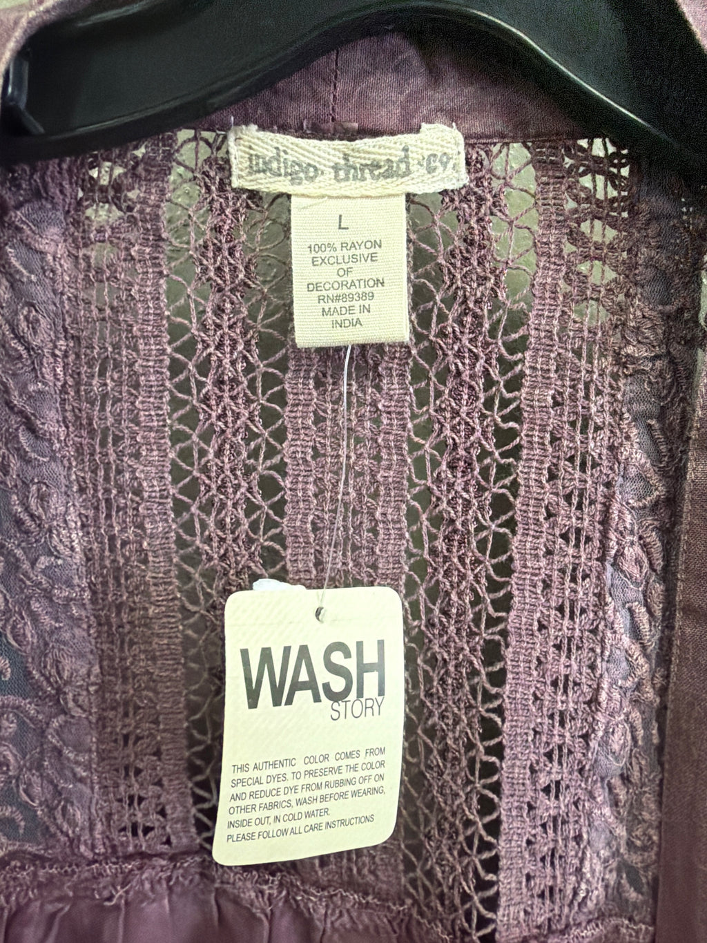 NWOT Indigo Thread Cascading Cardigan