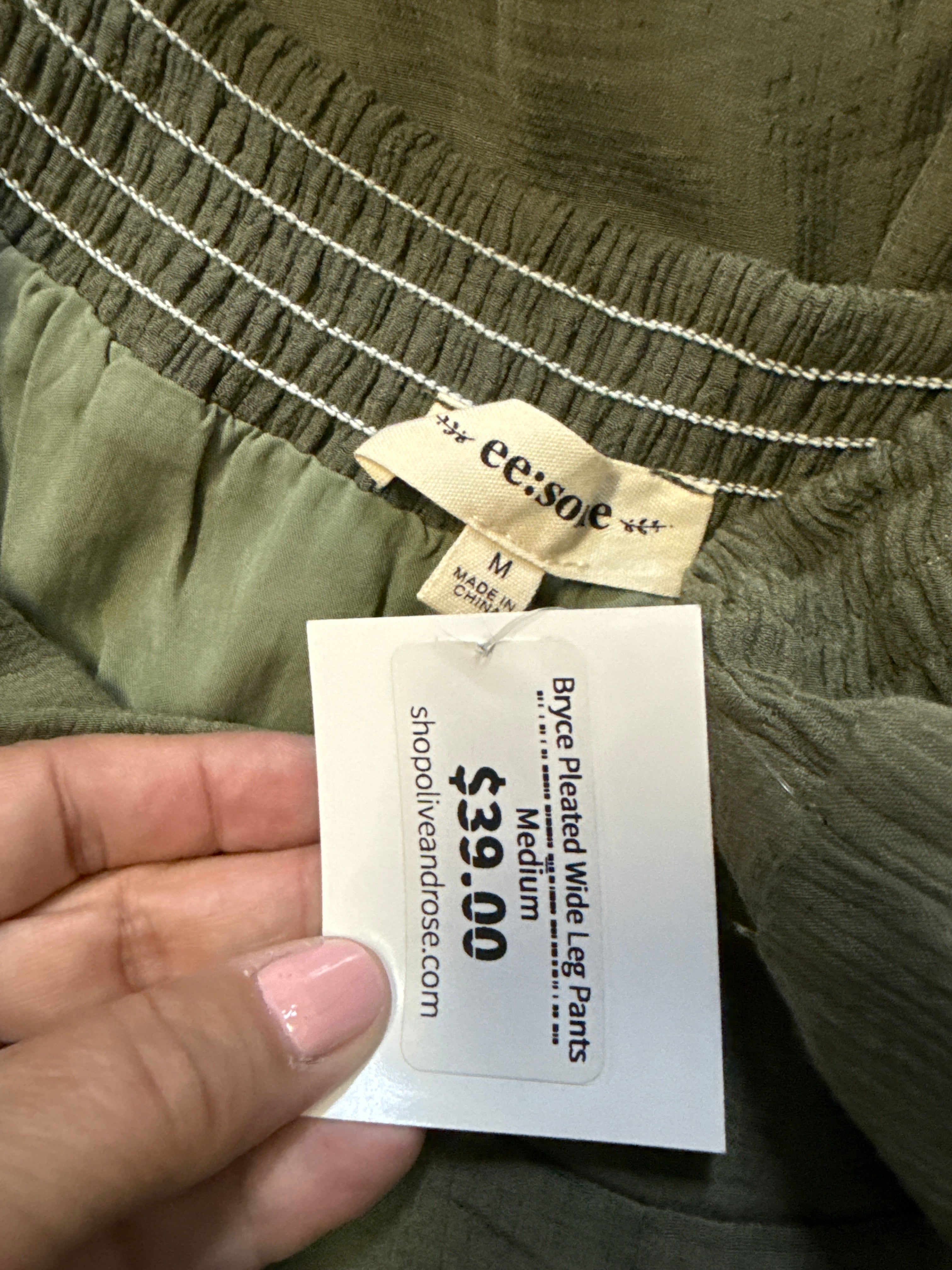 NWT ee:some Pleated Wide-Leg Pant