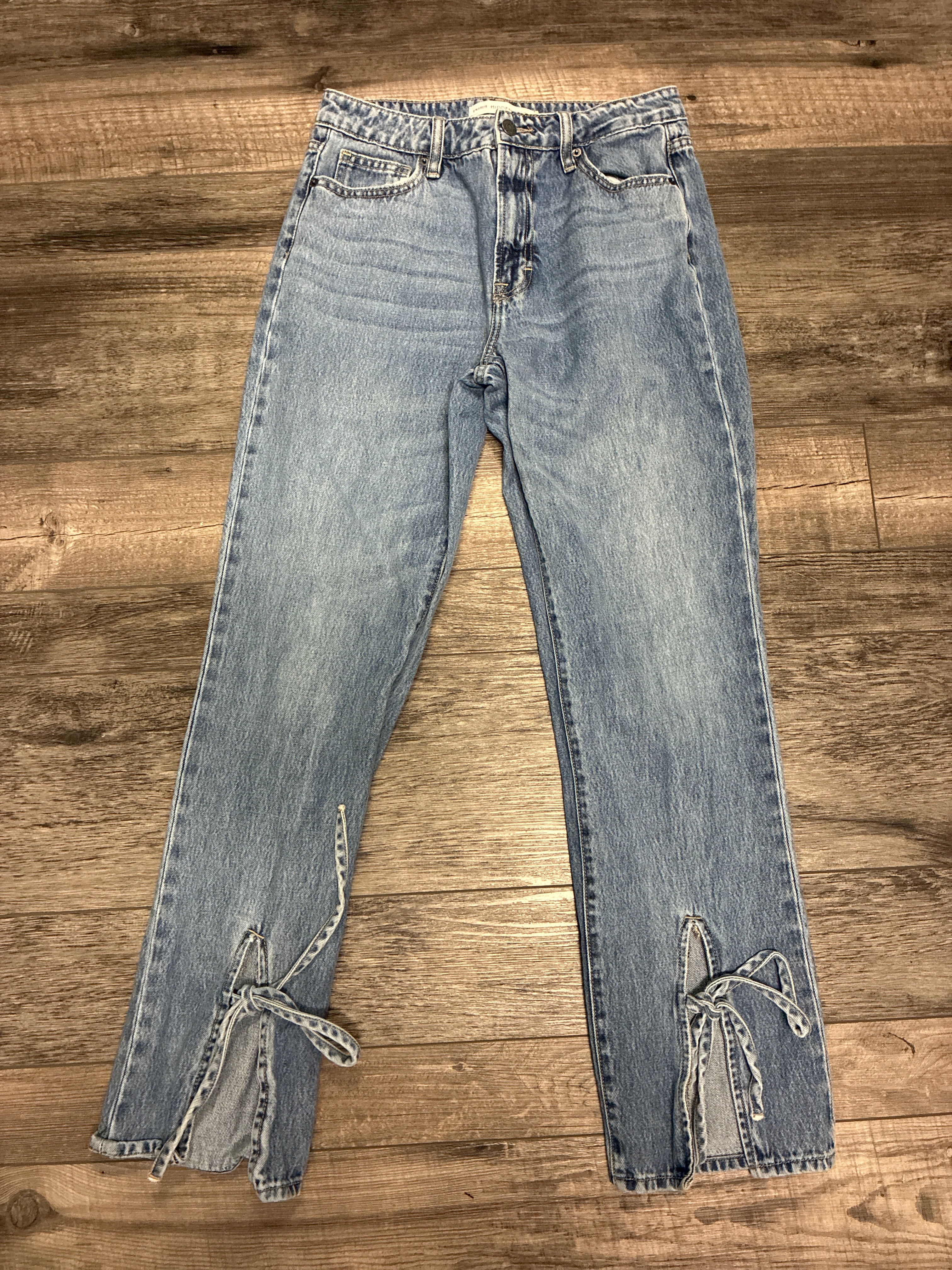 Hidden Jeans w/Tie Ankle Slits (org$98)