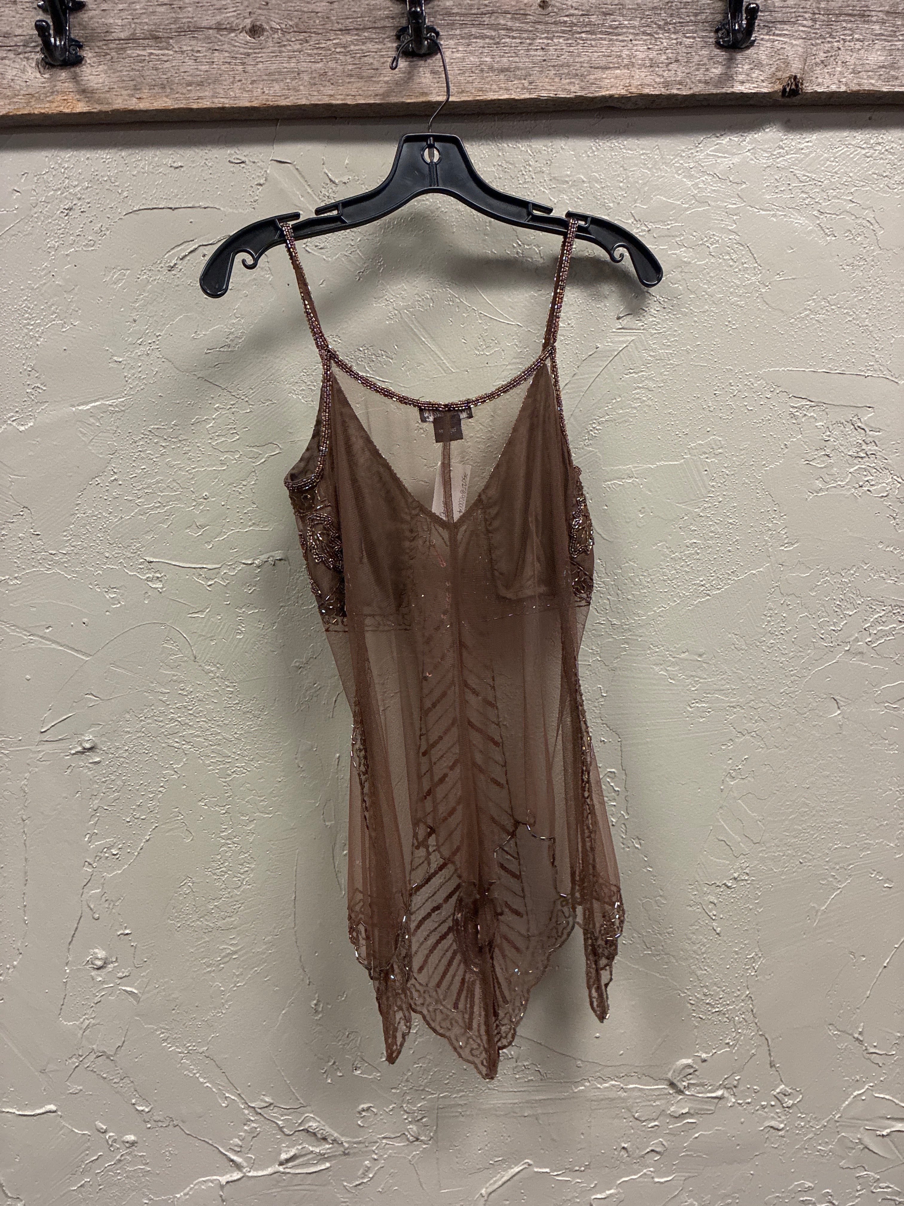 Vtg Y2K Sheer Beaded Camisole