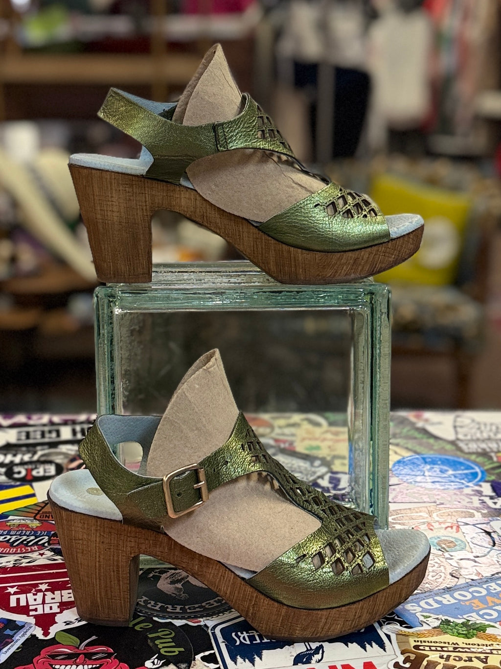 Eric Michael Metallic Sandals (org$125)