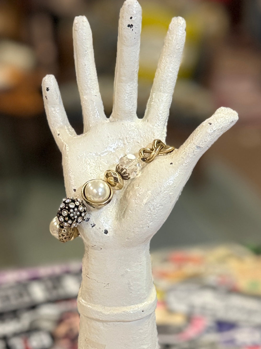 Mixed-Media Elastic Bracelet