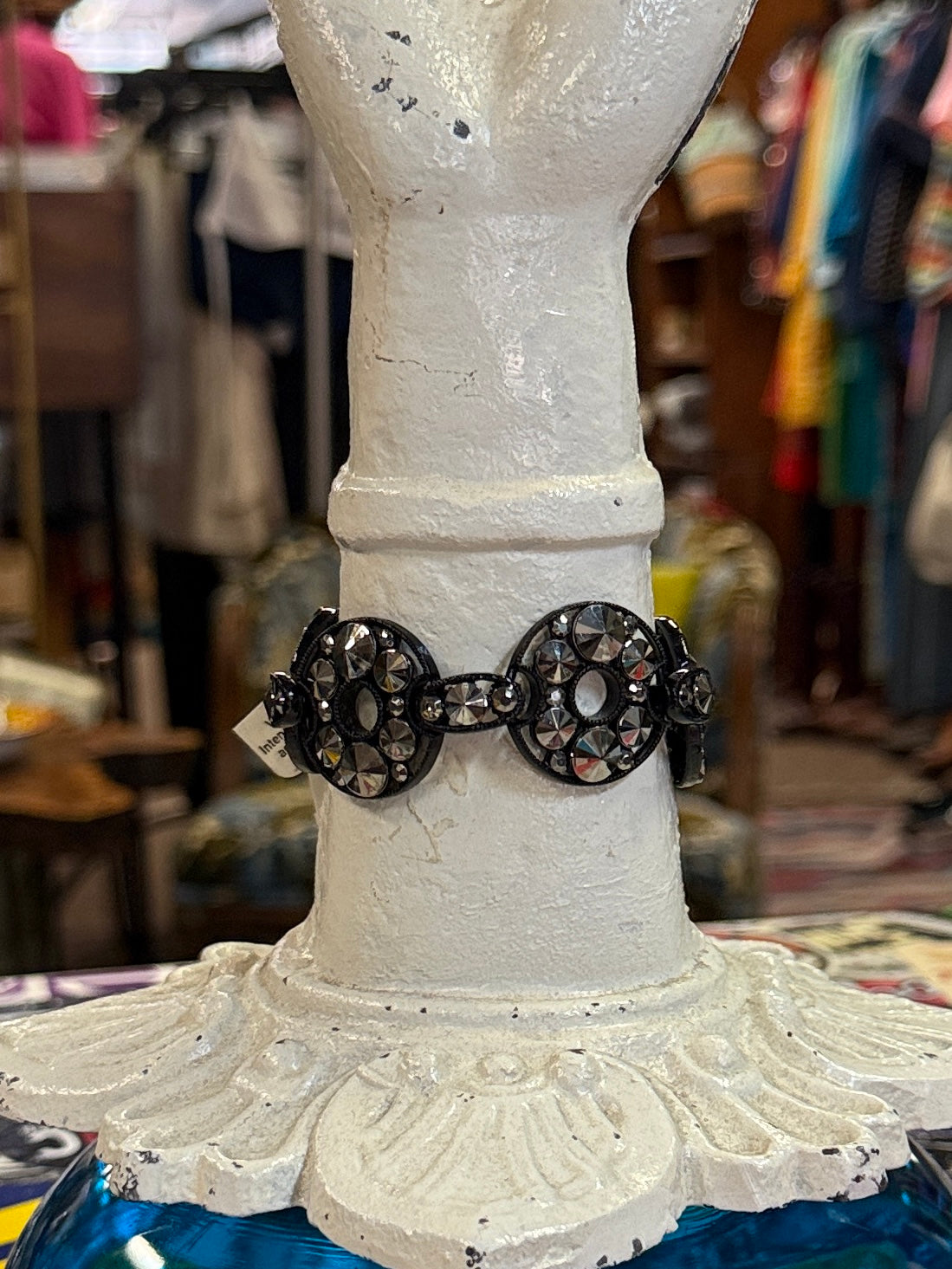 Gunmetal & Rhinestone Bracelet