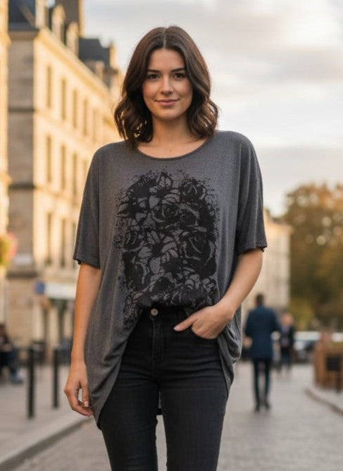 Indigo Thread Asym Tunic Top