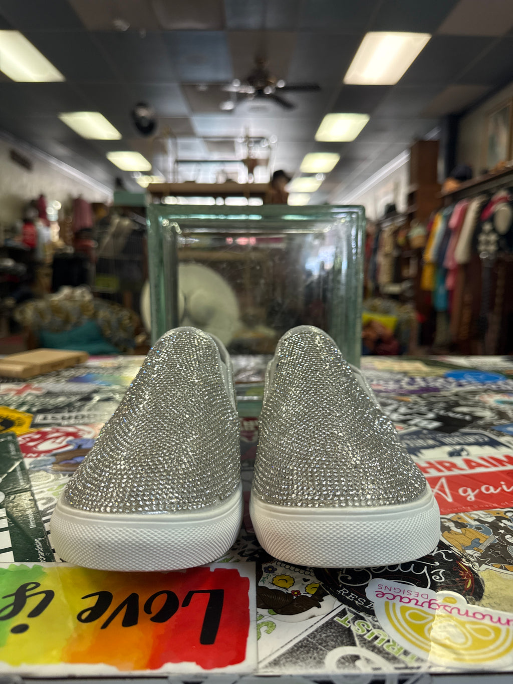 La Sheelah Rhinestone Slip-On Sneakers