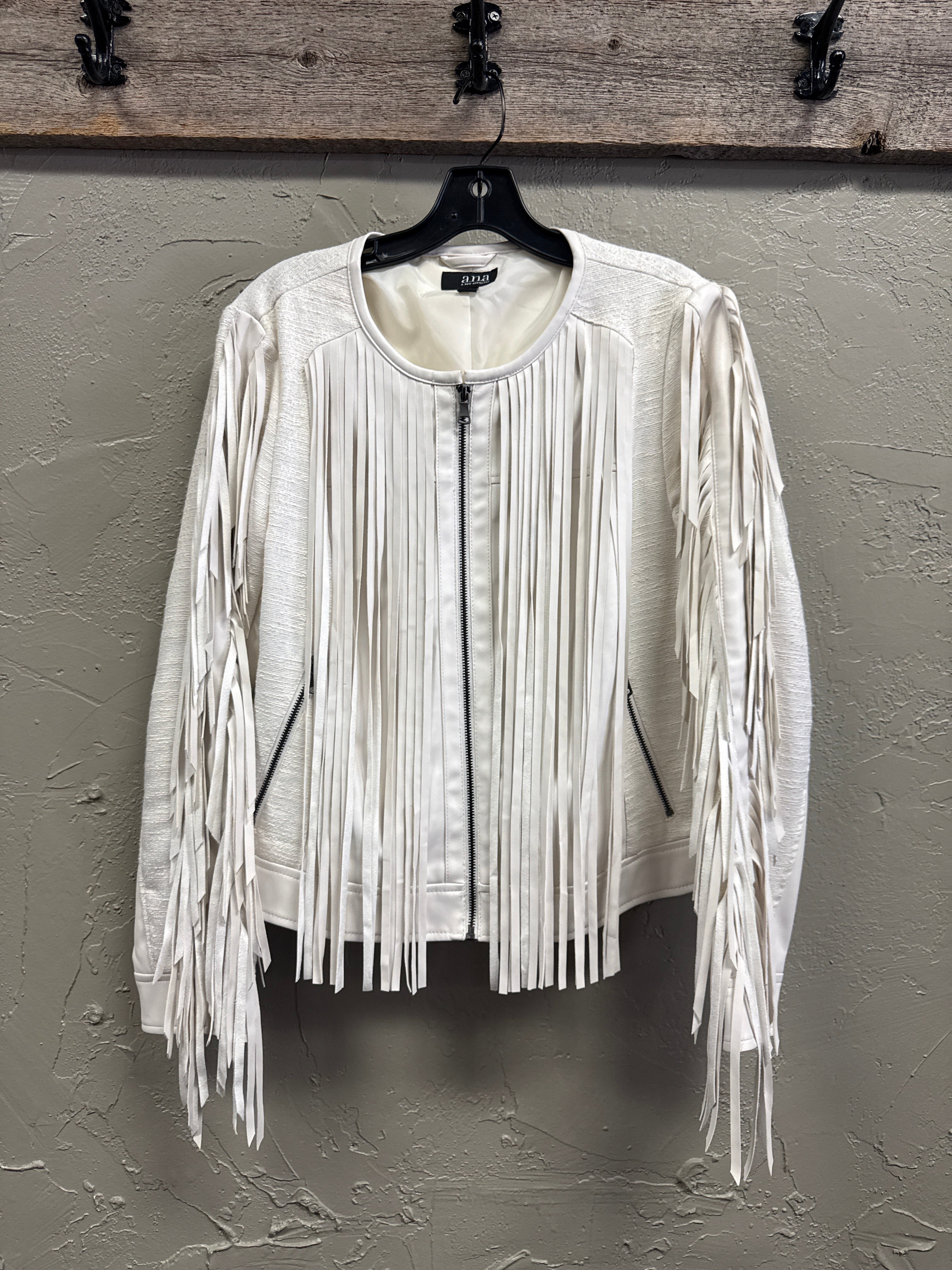 NWT a.n.a Vegan Leather Fringe Jacket (org$120)