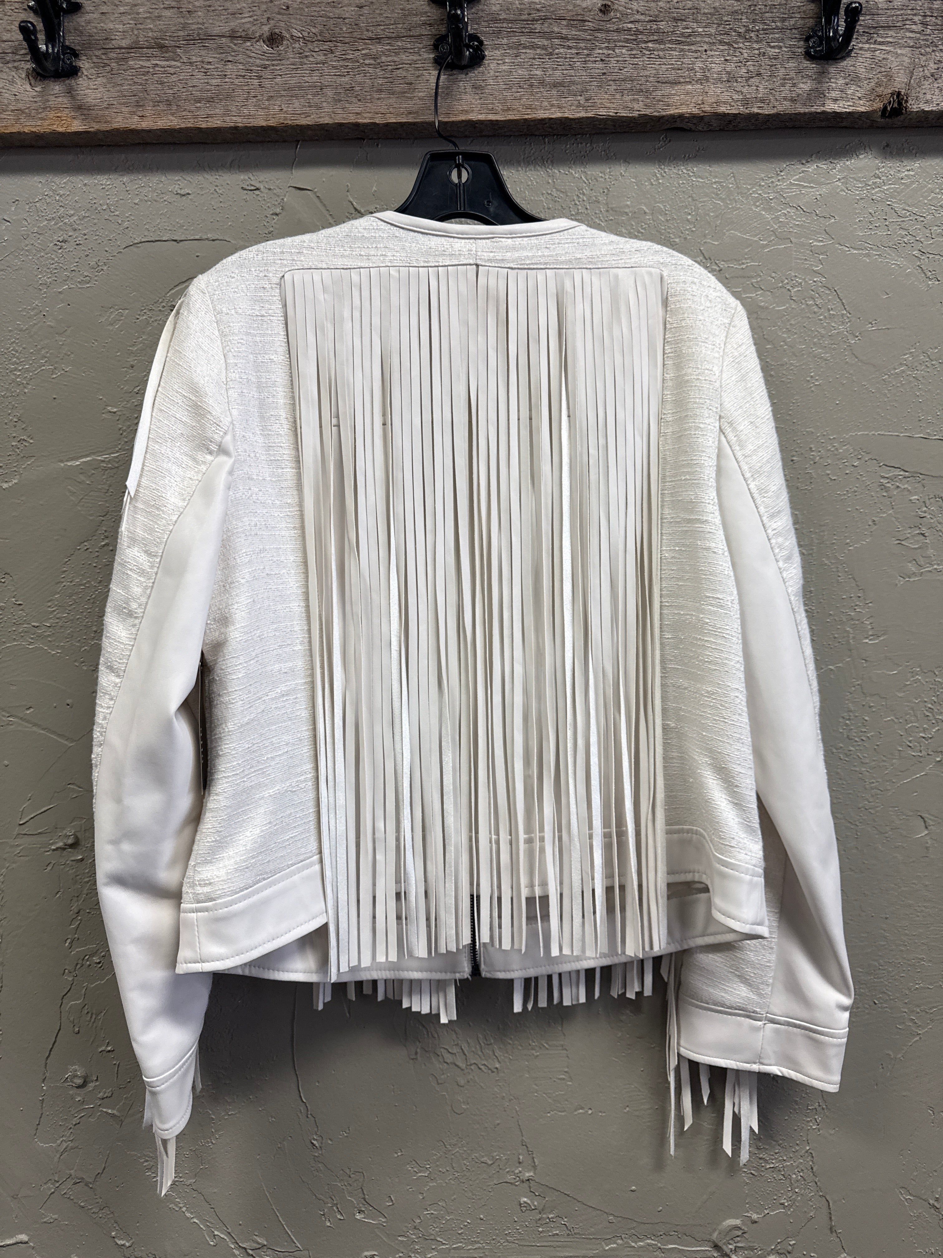 NWT a.n.a Vegan Leather Fringe Jacket (org$120)