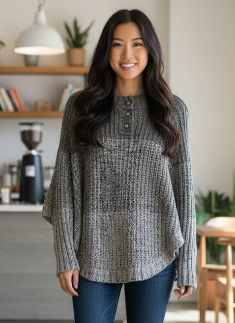 NWOT Simply Noelle Poncho Sweater (org$48)