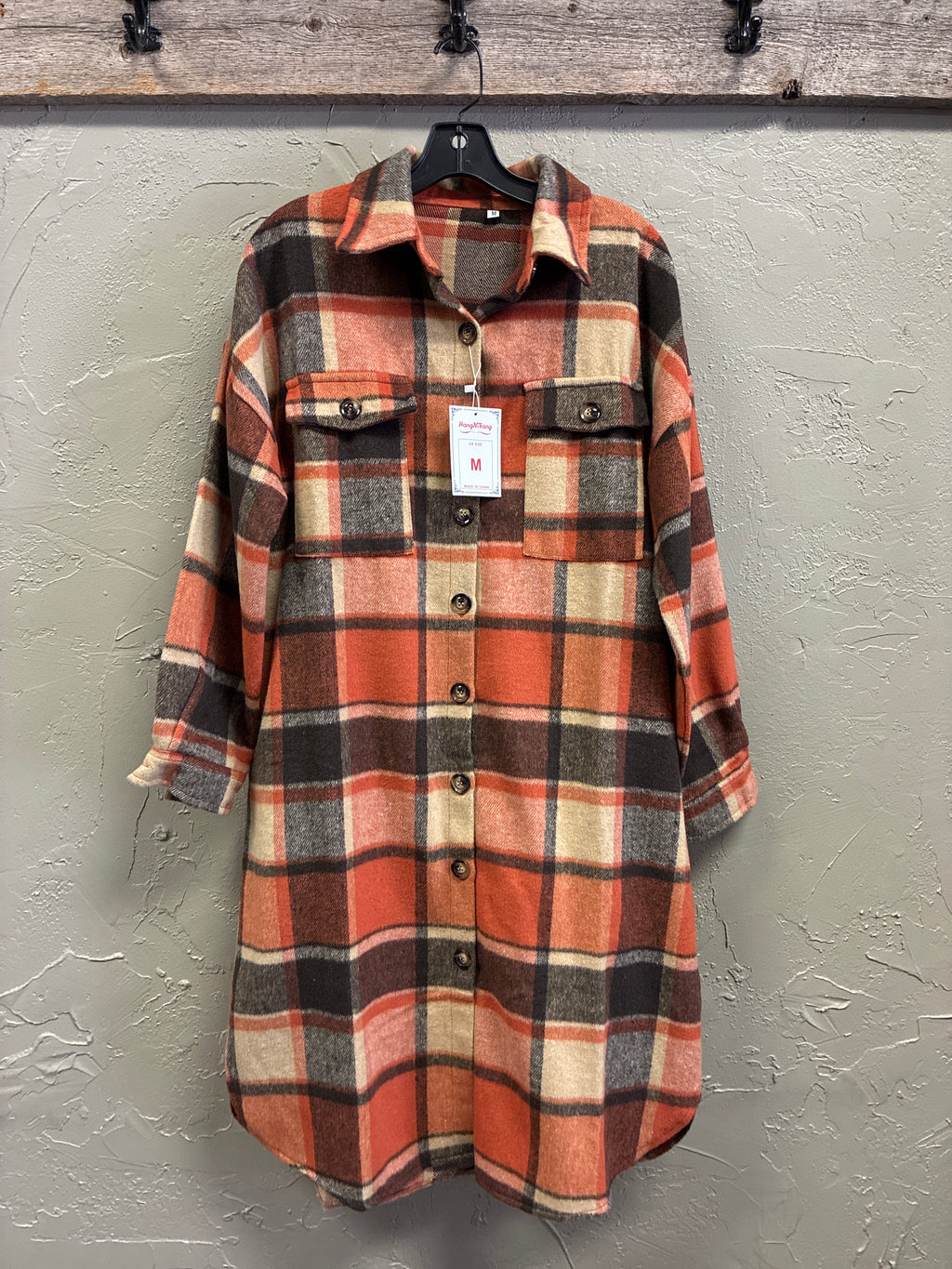 NWT Longline Plaid Shacket