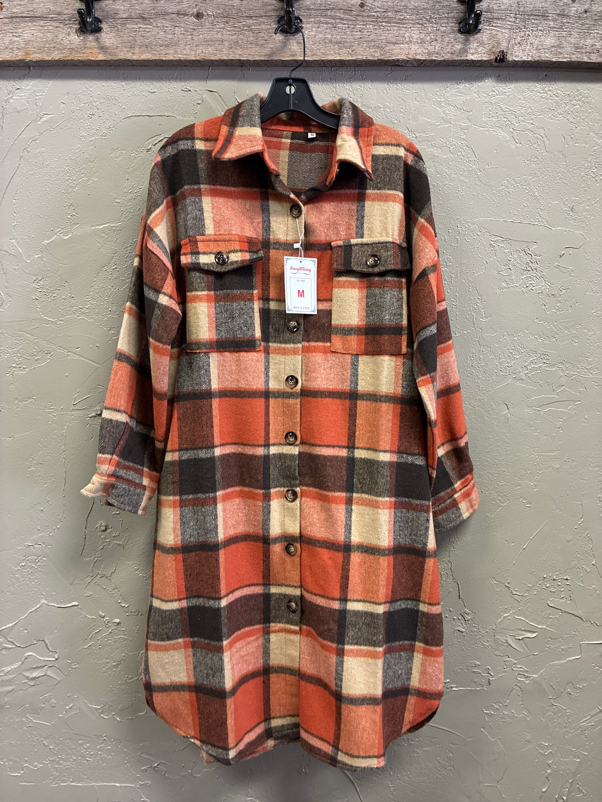 NWT Longline Plaid Shacket