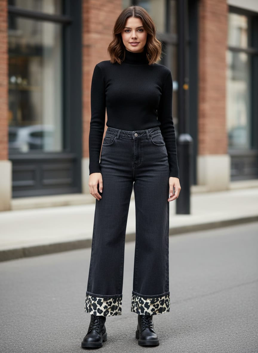 Entro Leopard Cuff Jeans (org$74)
