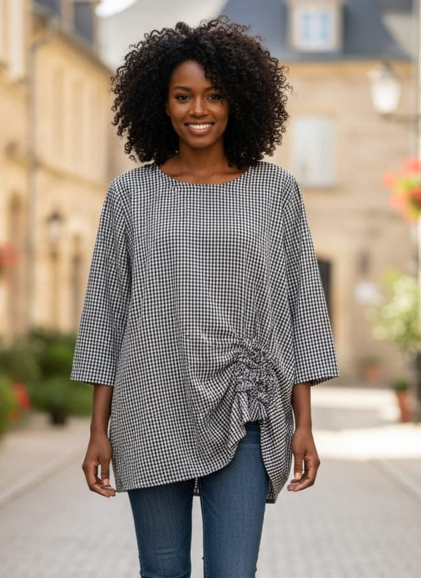 Tulip Asym Ruched Top  (org$88)