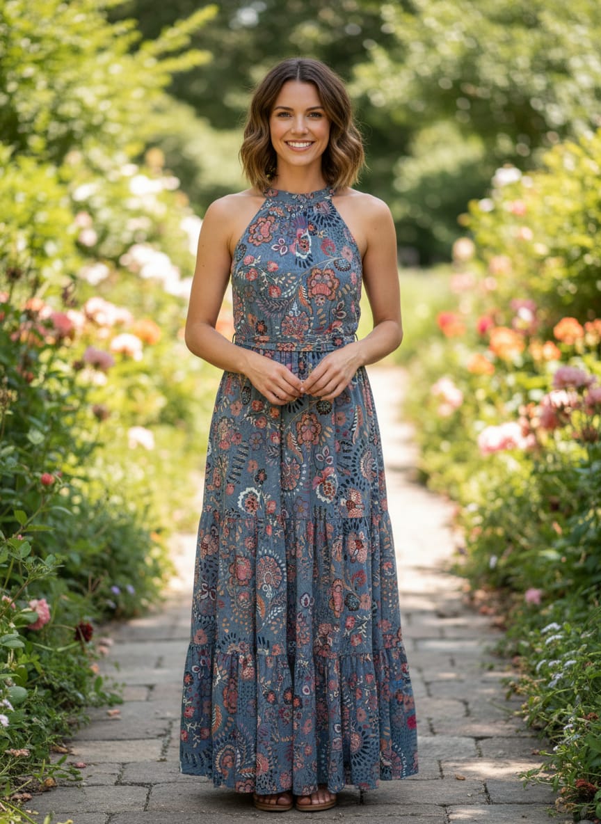 Boden Halter Maxi Dress (org$170)