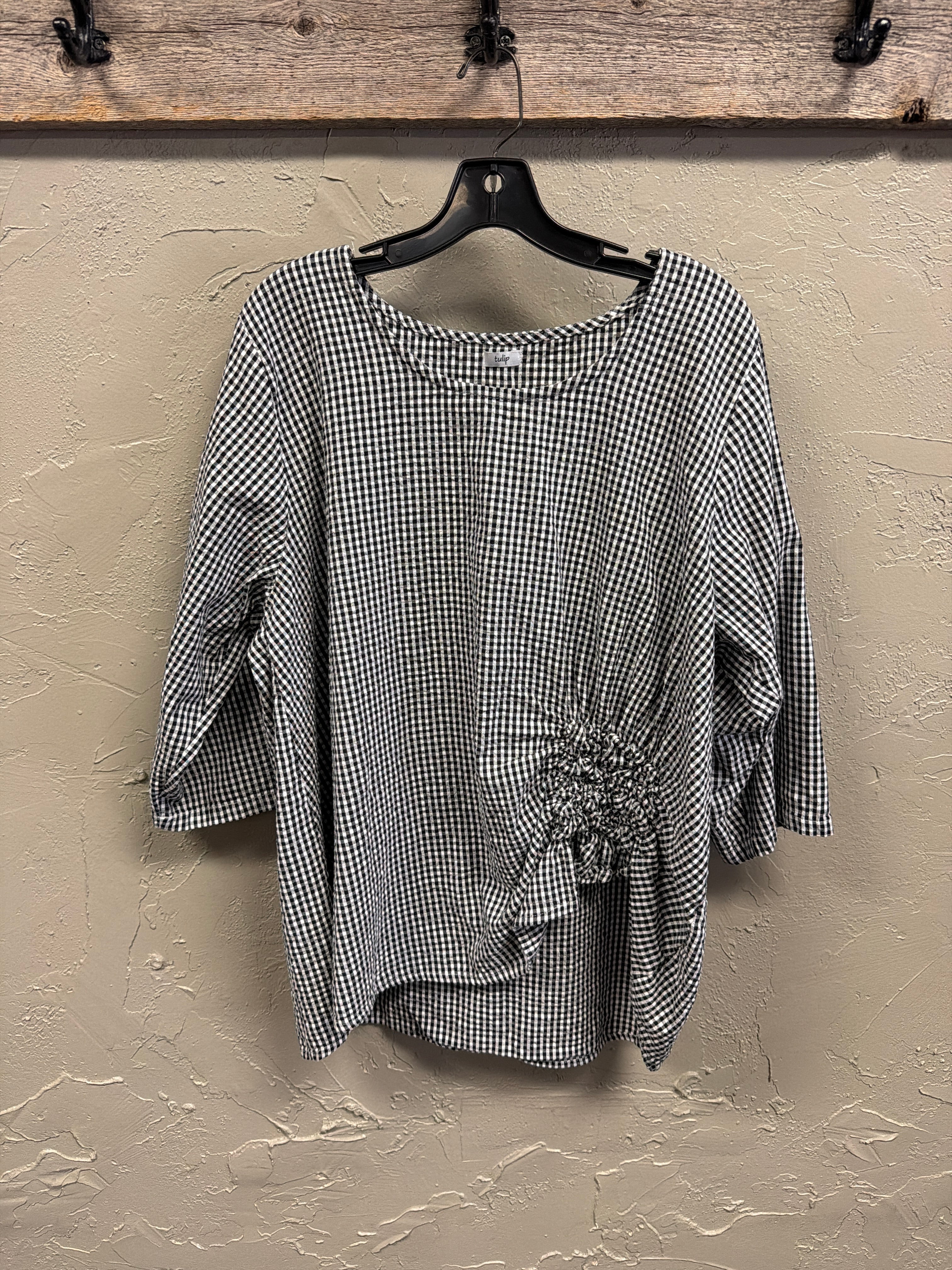 Tulip Asym Ruched Top  (org$88)
