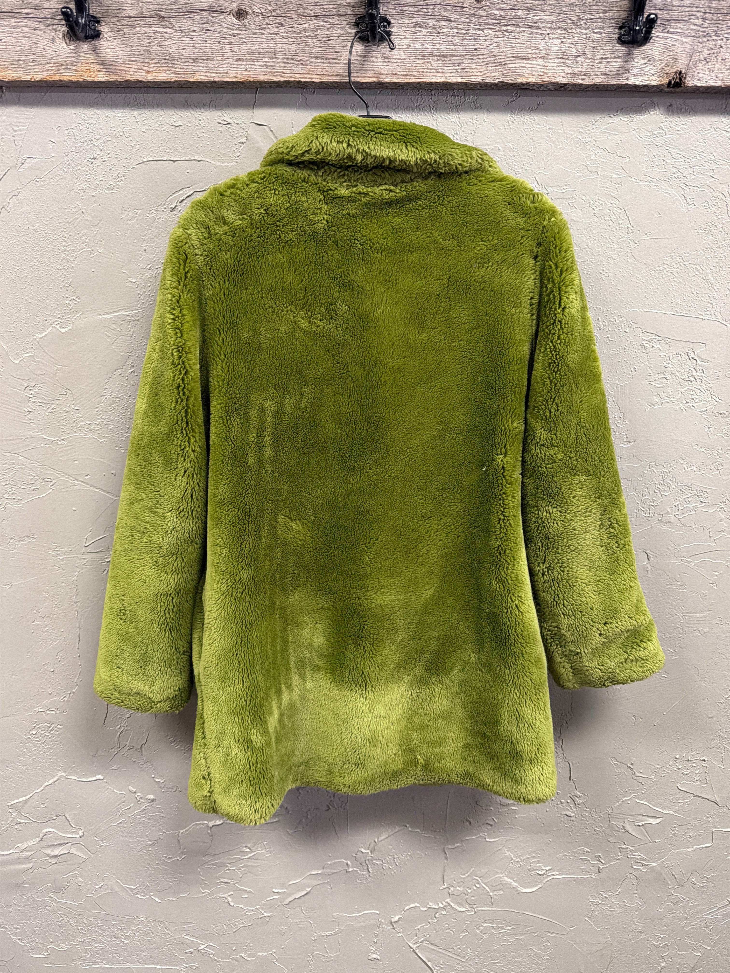 Vtg Blanc Noir Faux Fur Coat