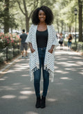 Striped Kimono Cover-Up