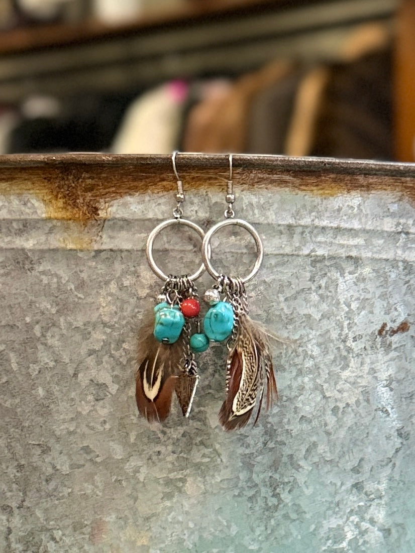 SW Charm Hoop Earrings