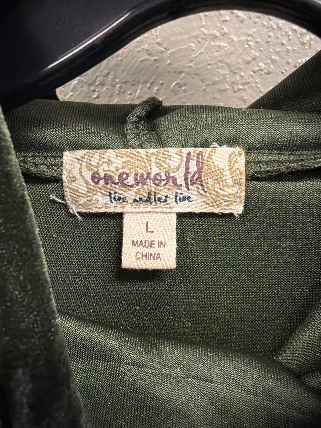 NWOT One World Luxe Velvet Hoodie (org$65)