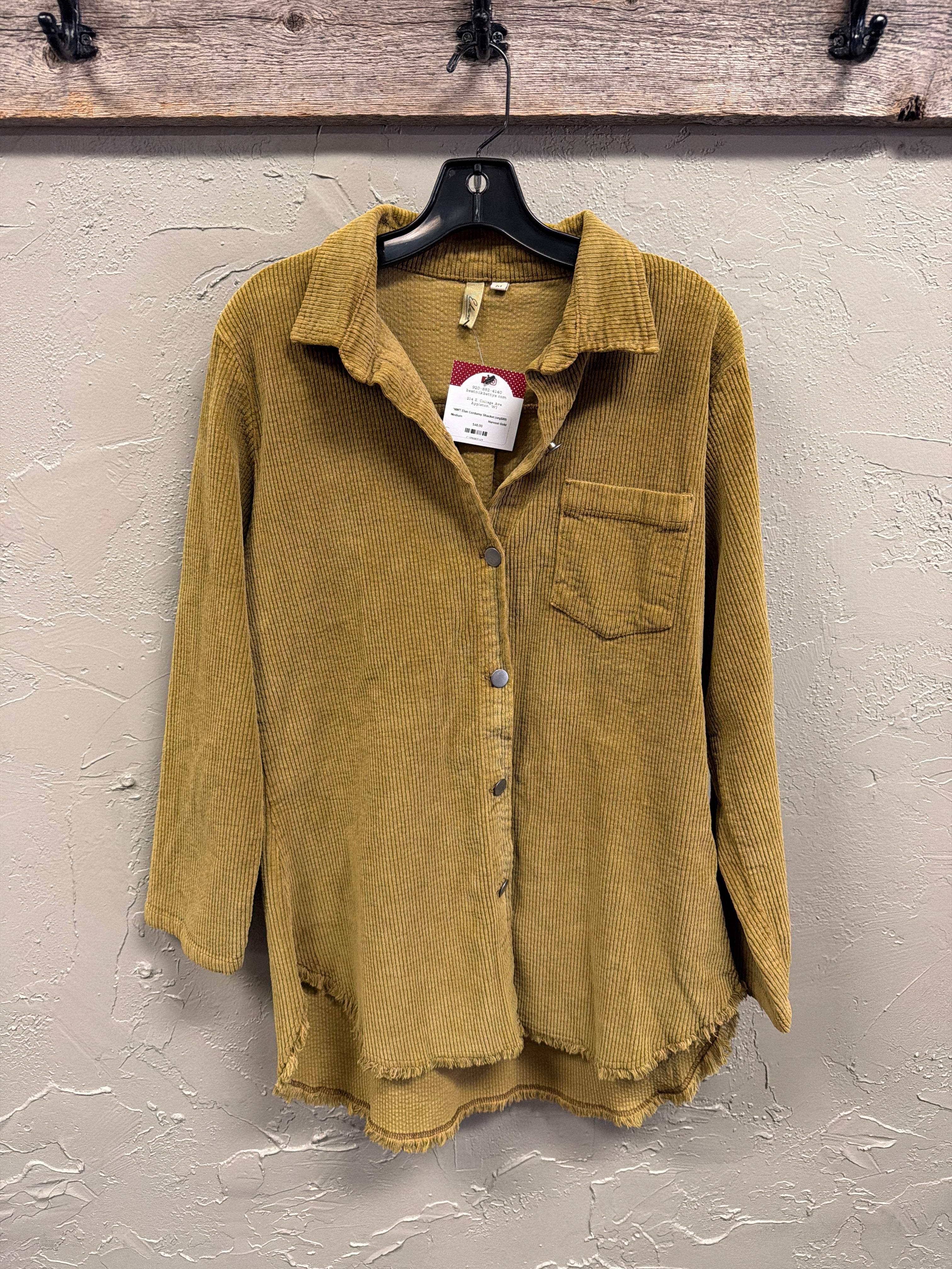 NWT Elan Corduroy Shacket (org$89)