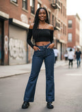 NWT Rock&Roll Denim Pinstripe Trouser Jean (org$80)