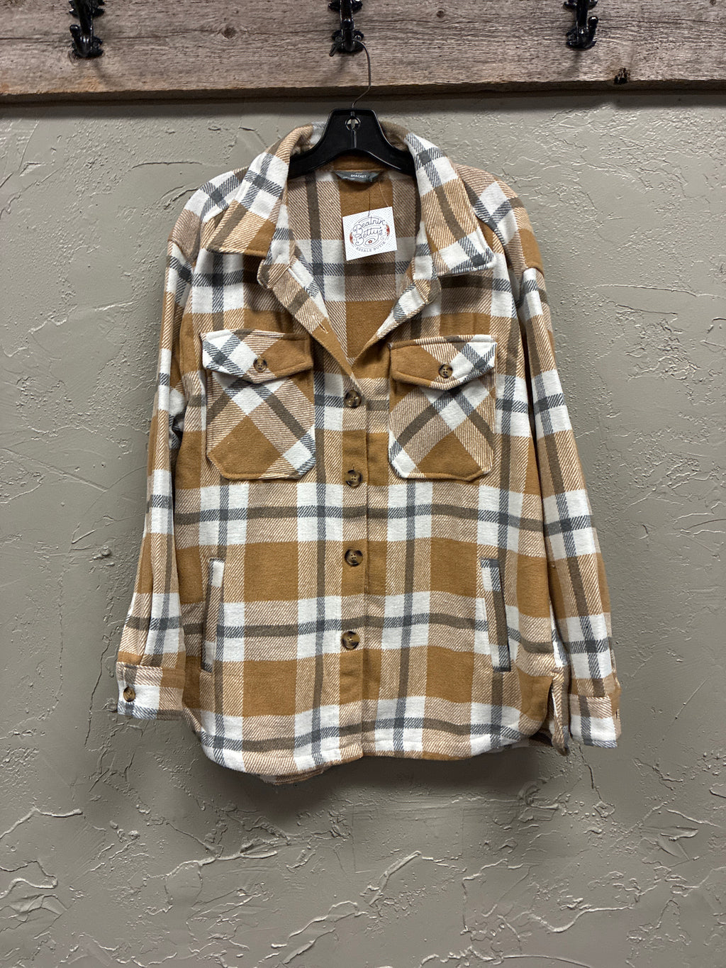 NWOT Plaid Button-Front Shacket