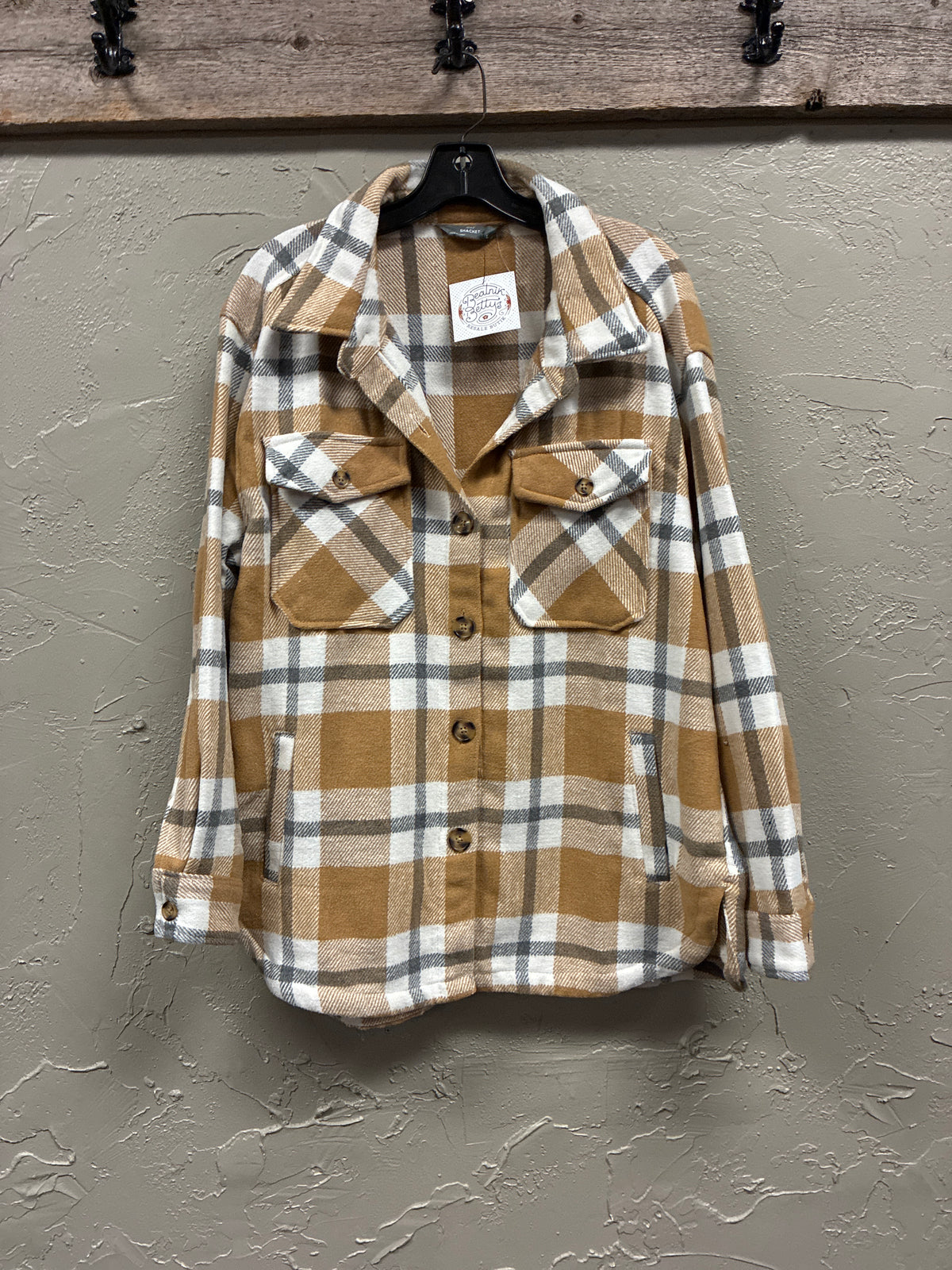 NWOT Plaid Button-Front Shacket