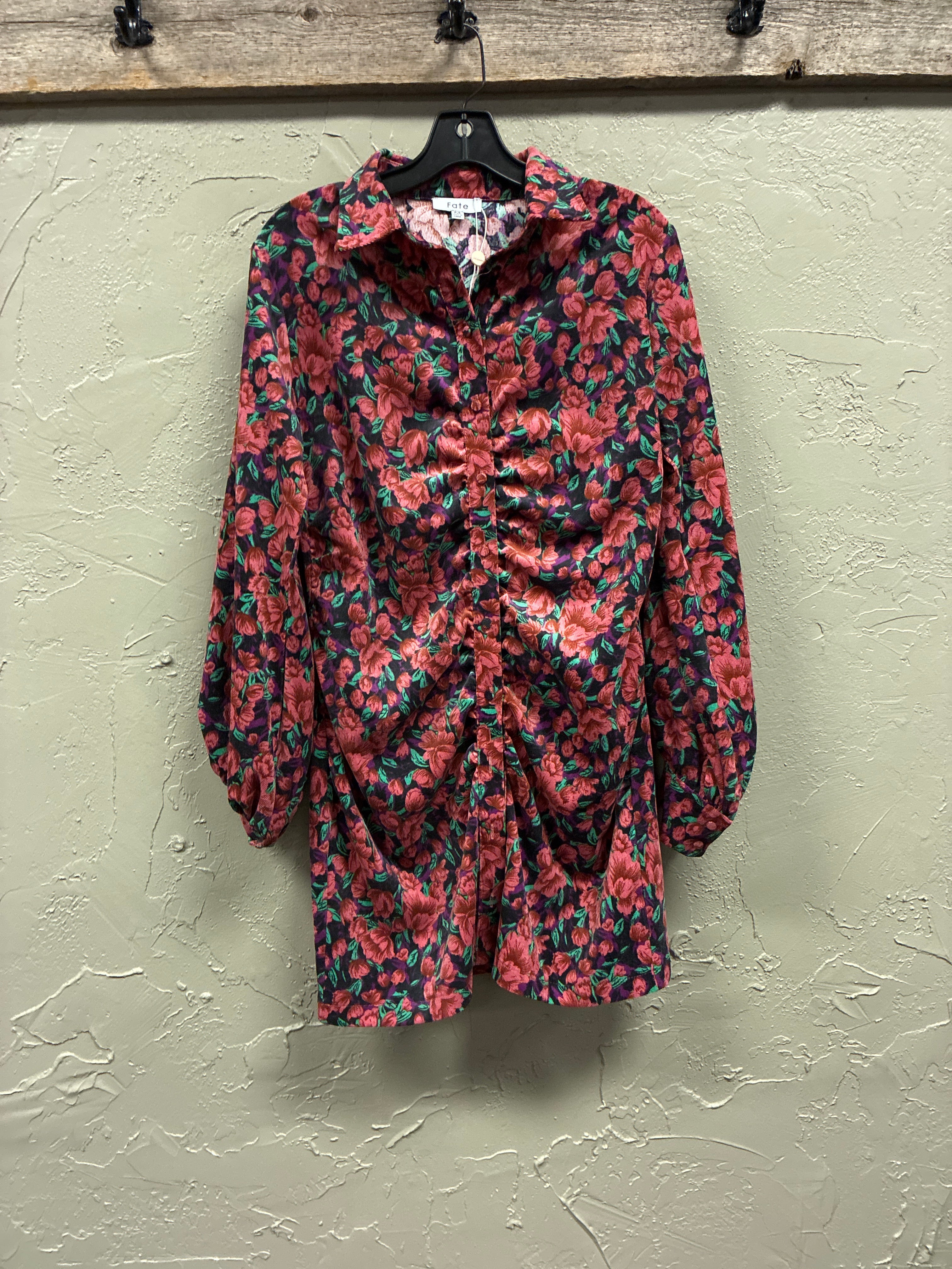 NWOT Fate Ruched Corduroy Dress (org$88)