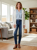 Chicos Fringe Open-Front Cardi (org$119)