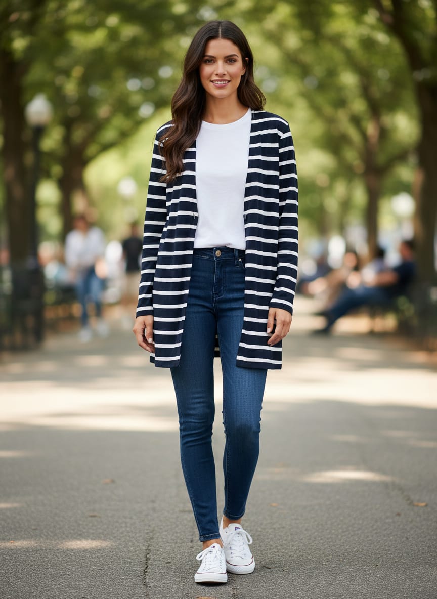 J Jill Striped Button Cardigan (org$99)