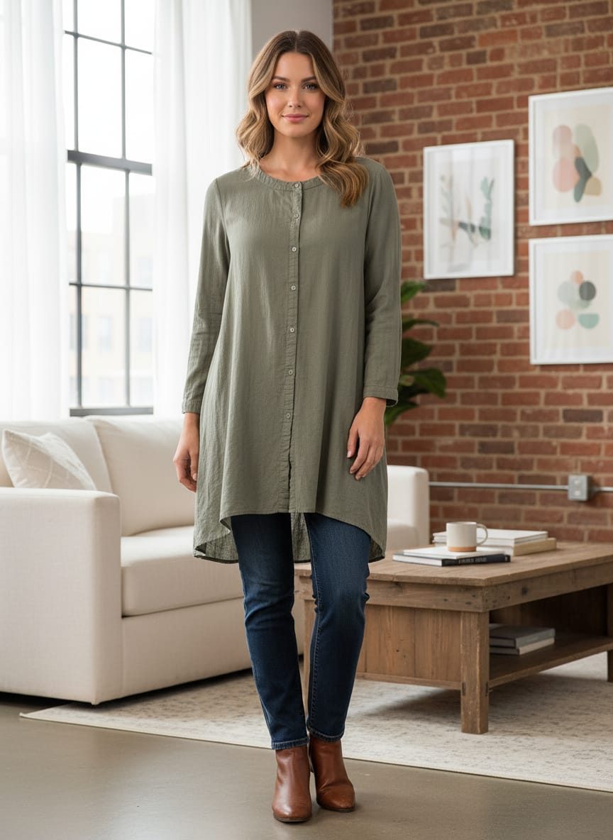 Button Front Shirt Dress