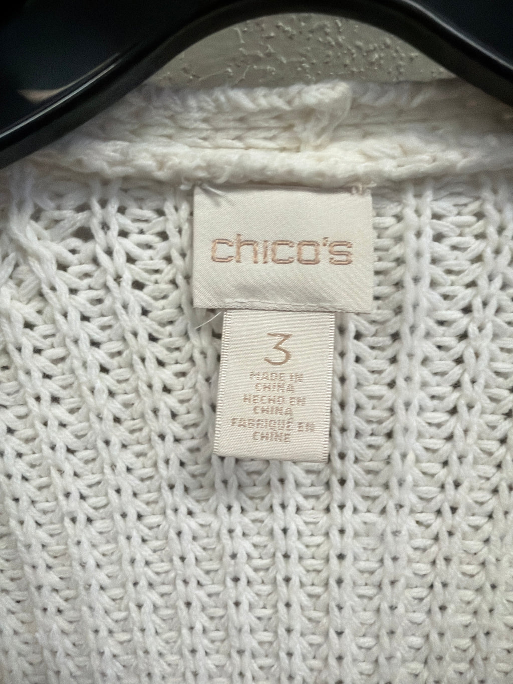 Chicos Fringe Open-Front Cardi (org$119)