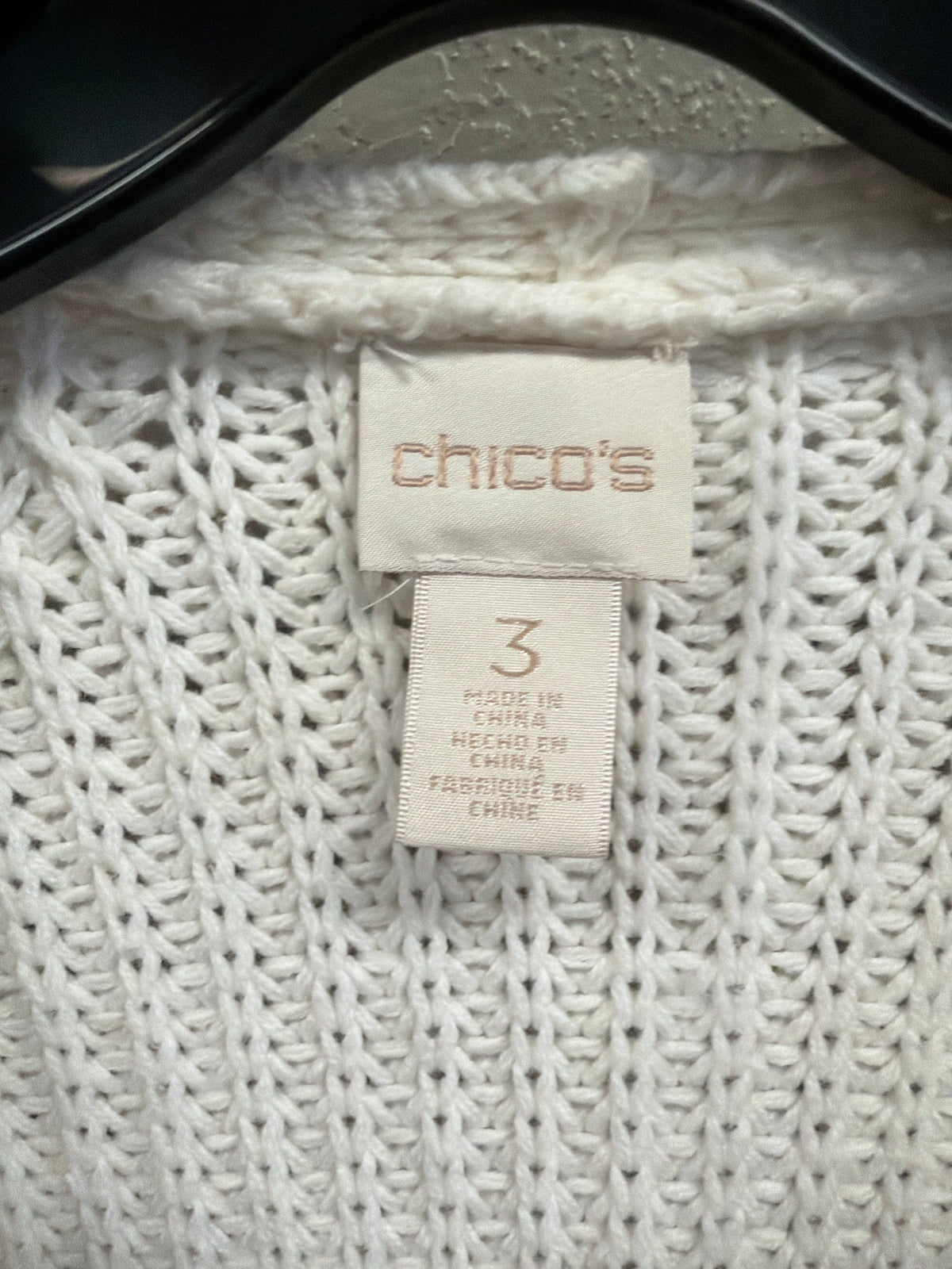Chicos Fringe Open-Front Cardi (org$119)