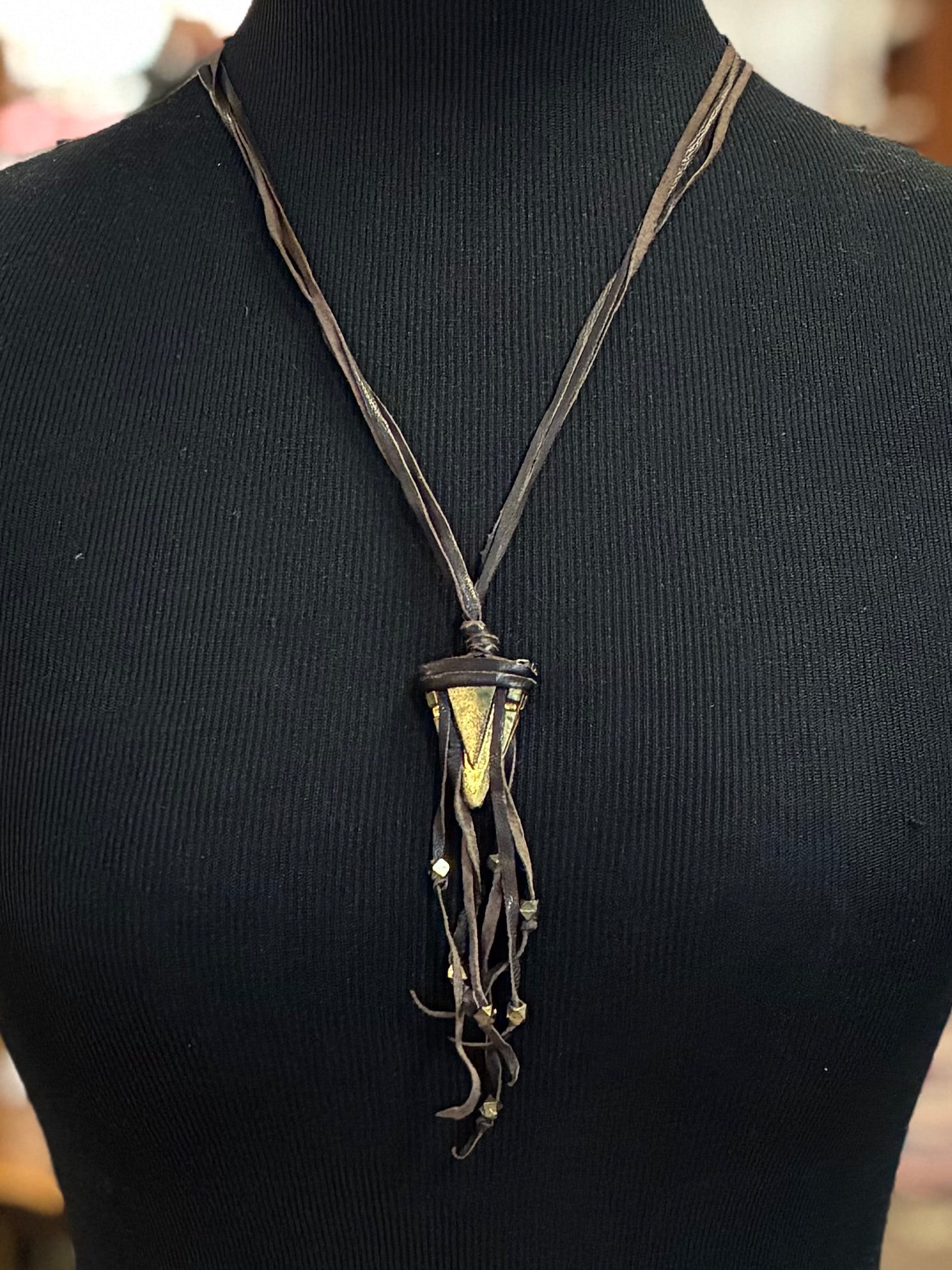 Leather Fringe Necklace