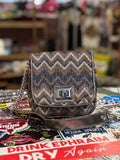 Vtg Y2K Aldo Chevron Evening Bag