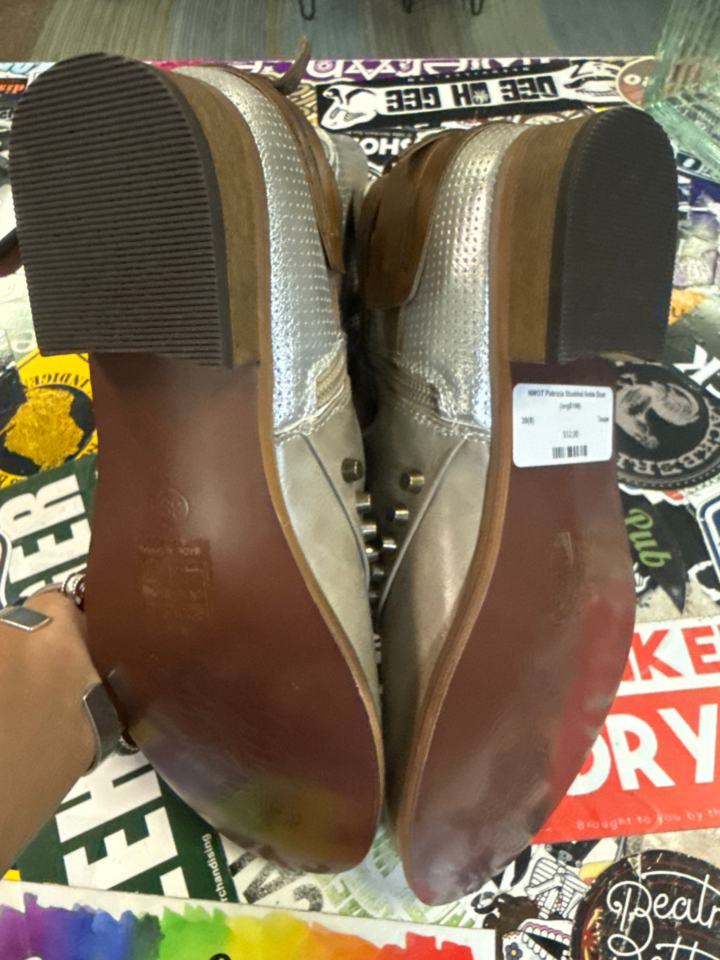 NWOT Pitrizia Studded Ankle Boot (org$100)