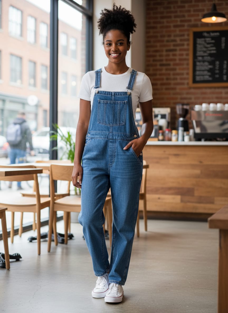 Classic Mid-Wash Denim Bibs