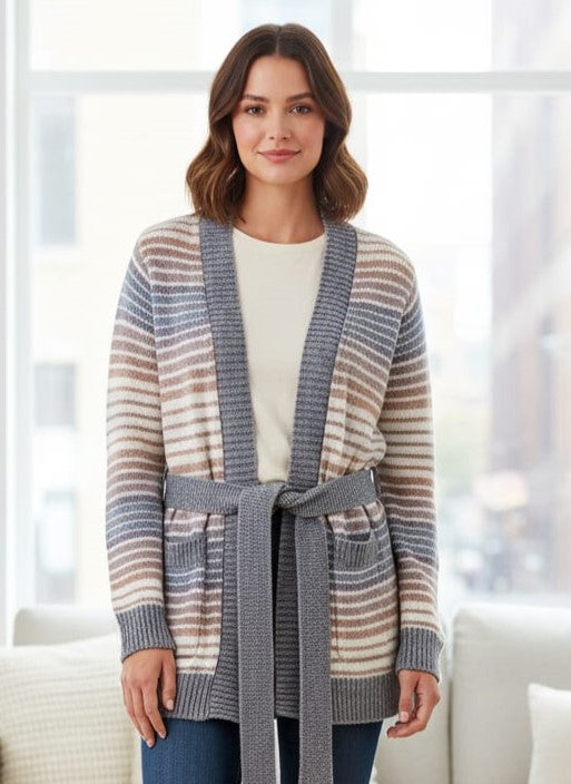 Lands End Striped Knit Cardigan (org$80)