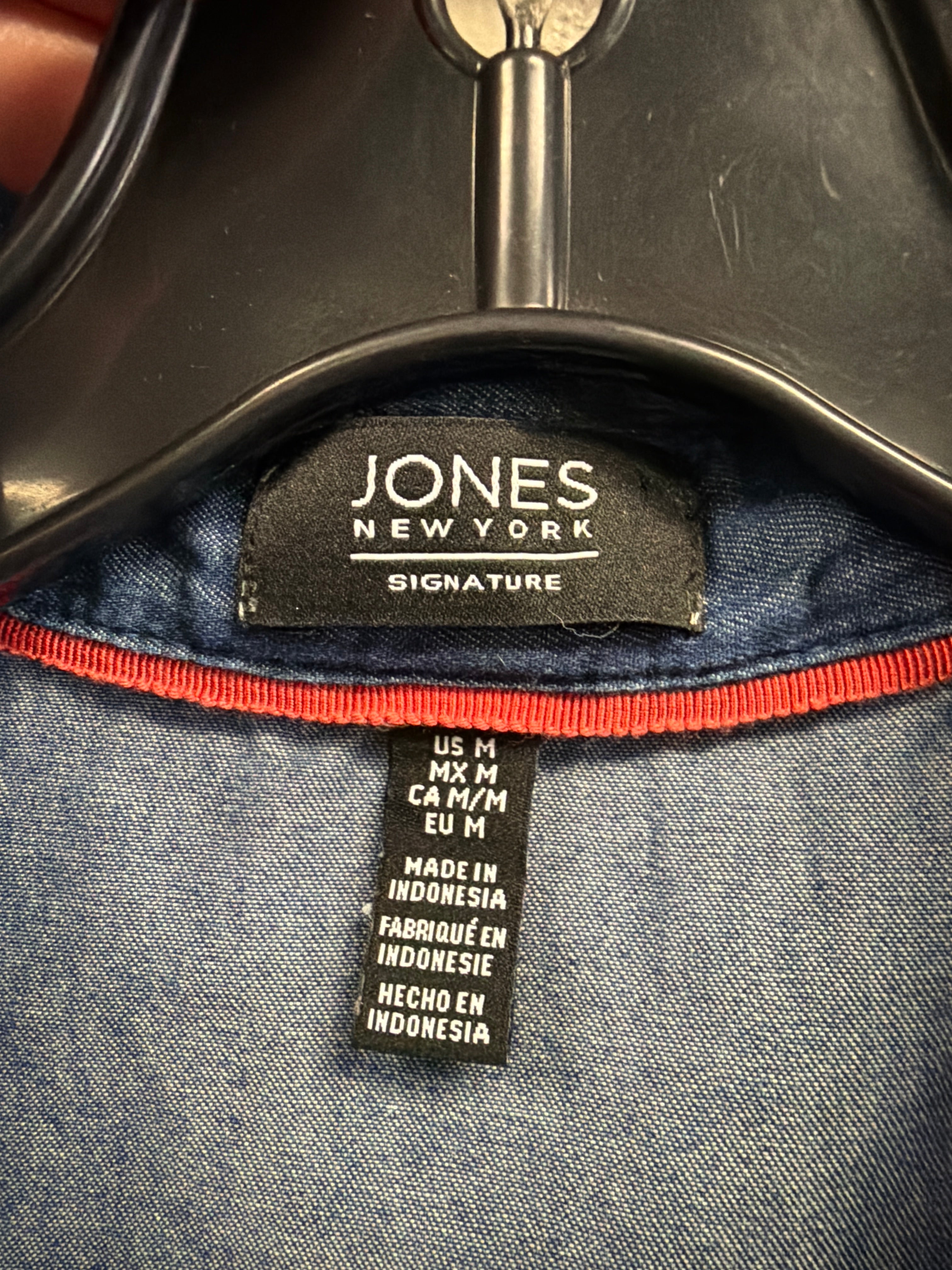 Jones NY Short-Sleeve Chambray Top