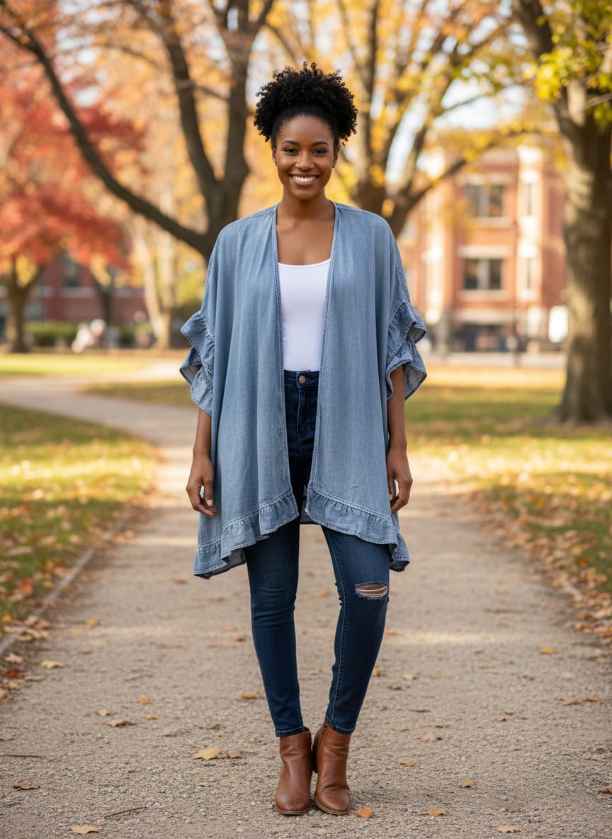 Three Bird Nest Chambray Kimono (org$78)