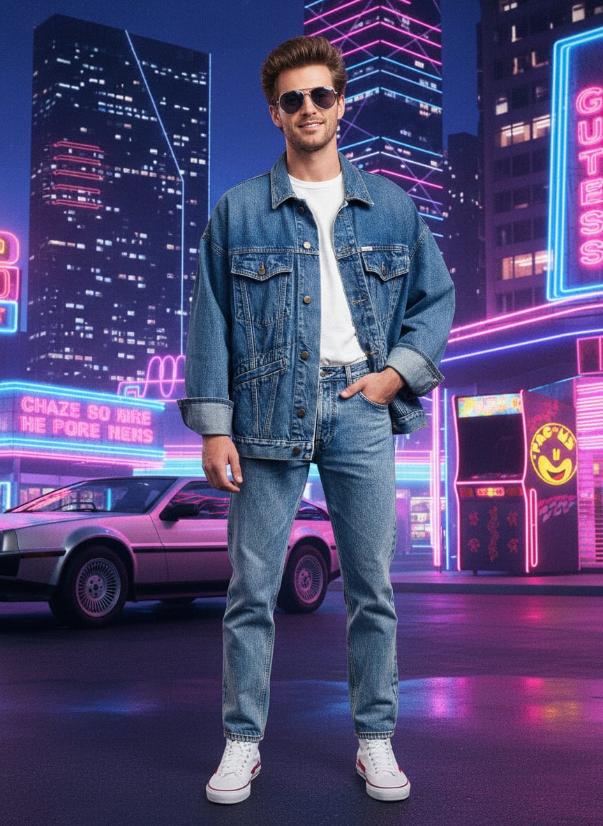 Vtg 80s Georges Marciano GUESS Denim Jacket