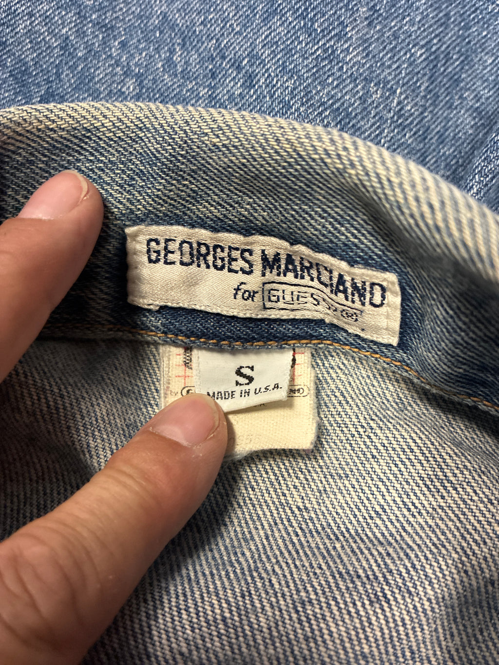 Vtg 80s Georges Marciano GUESS Denim Jacket